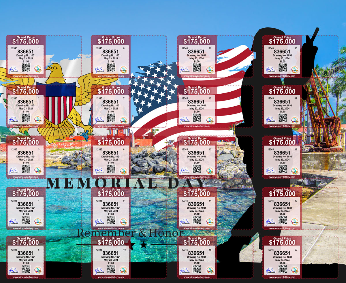 Virgin Islands Lottery - VI Lottery Drawing #1031 Memorial Day Ticket ...